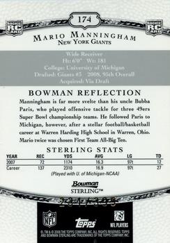 2008 Bowman Sterling - Jerseys Blue #174 Mario Manningham Back