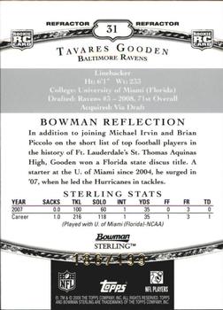 2008 Bowman Sterling - Refractors #31 Tavares Gooden Back