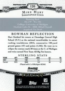 2008 Bowman Sterling - Refractors #120 Mike Hart Back