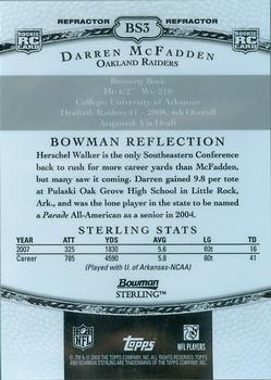 2008 Bowman Sterling - Rookie Blue Refractors #BS3 Darren McFadden Back