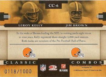 2008 Donruss Classics - Classic Combos #CC-6 Leroy Kelly / Jim Brown Back