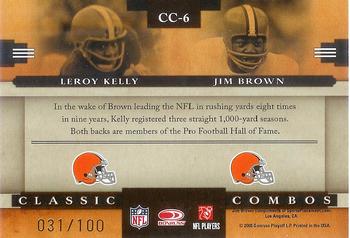 2008 Donruss Classics - Classic Combos Gold #CC-6 Leroy Kelly / Jim Brown Back