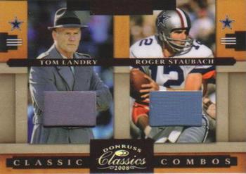 2008 Donruss Classics - Classic Combos Jerseys #CC-2 Tom Landry / Roger Staubach Front