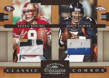 2008 Donruss Classics - Classic Combos Jerseys Prime #CC-11 Steve Young / John Elway Front