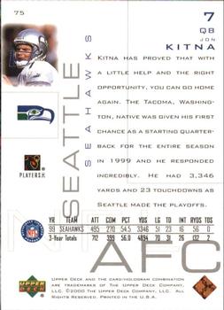 2000 Upper Deck Pros & Prospects #75 Jon Kitna Back
