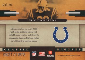 2008 Donruss Classics - Classic Singles #CS-30 Eric Dickerson Back