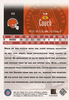 2000 Upper Deck Ultimate Victory #22 Tim Couch Back