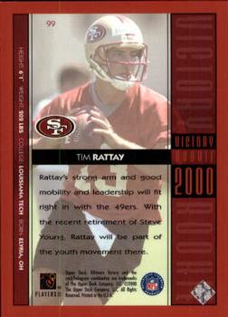 2000 Upper Deck Ultimate Victory #99 Tim Rattay Back