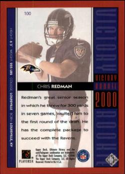 2000 Upper Deck Ultimate Victory #100 Chris Redman Back