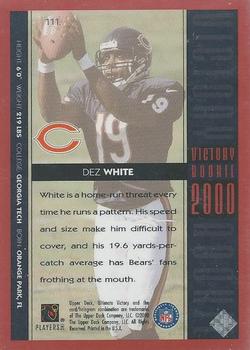 2000 Upper Deck Ultimate Victory #111 Dez White Back