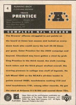 2000 Upper Deck Vintage Preview #4 Travis Prentice Back