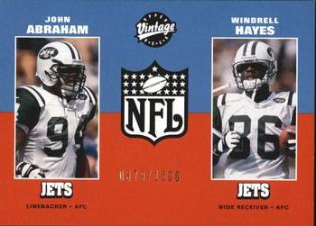 2000 Upper Deck Vintage Preview #15 John Abraham / Windrell Hayes Front