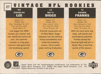 2000 Upper Deck Vintage Preview #27 Bubba Franks / Na'il Diggs / Charles Lee Back