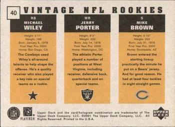 2000 Upper Deck Vintage Preview #40 Mike Brown / Jerry Porter / Michael Wiley Back