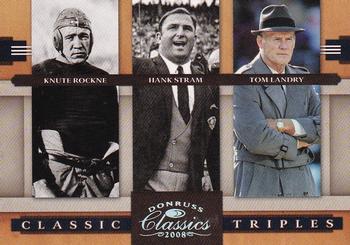 2008 Donruss Classics - Classic Triples Silver Holofoil #CT-1 Knute Rockne / Hank Stram / Tom Landry Front