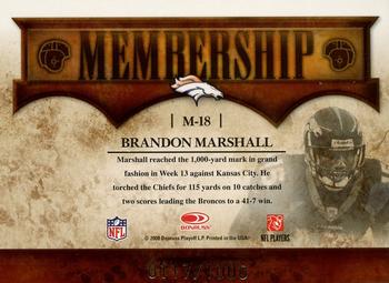 2008 Donruss Classics - Membership #M-18 Brandon Marshall Back