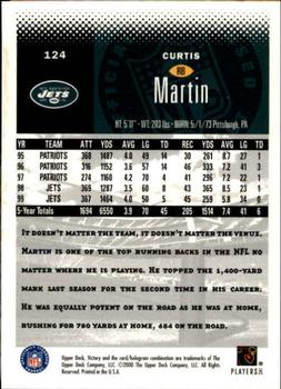2000 Upper Deck Victory #124 Curtis Martin Back