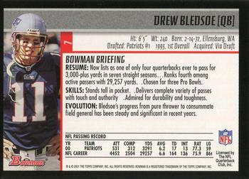 2001 Bowman #7 Drew Bledsoe Back
