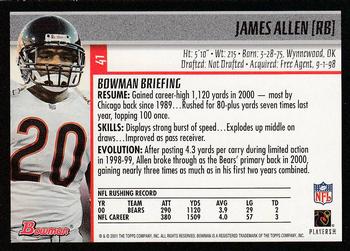 2001 Bowman #41 James Allen Back