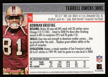 2001 Bowman #48 Terrell Owens Back