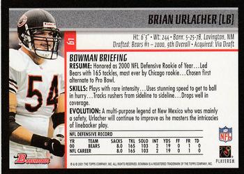 2001 Bowman #61 Brian Urlacher Back