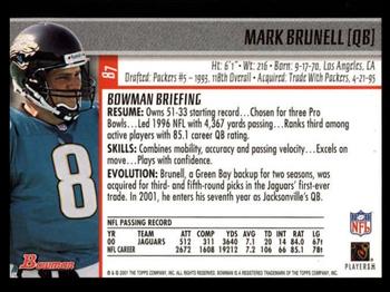 2001 Bowman #87 Mark Brunell Back