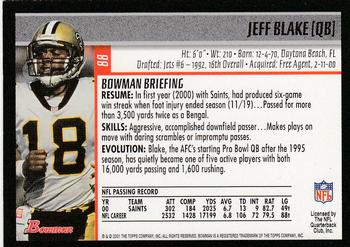 2001 Bowman #88 Jeff Blake Back