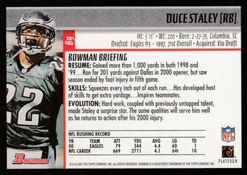2001 Bowman #89 Duce Staley Back