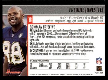 2001 Bowman #106 Freddie Jones Back