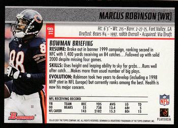 2001 Bowman #118 Marcus Robinson Back