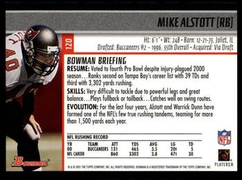 2001 Bowman #120 Mike Alstott Back