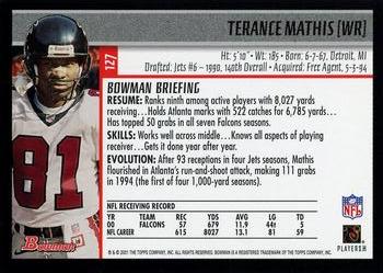 2001 Bowman #127 Terance Mathis Back