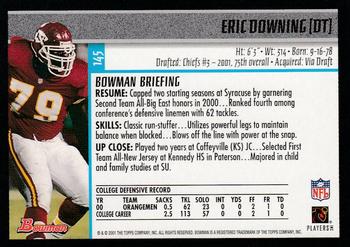 2001 Bowman #145 Eric Downing Back