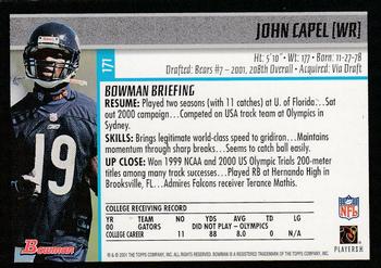 2001 Bowman #171 John Capel Back