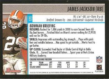 2001 Bowman #173 James Jackson Back