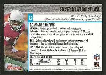 2001 Bowman #174 Bobby Newcombe Back