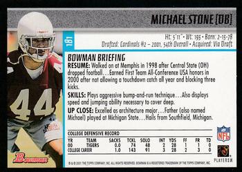 2001 Bowman #181 Michael Stone Back