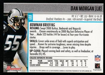 2001 Bowman #188 Dan Morgan Back