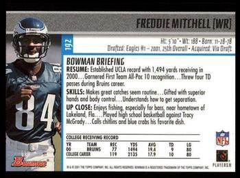 2001 Bowman #192 Freddie Mitchell Back