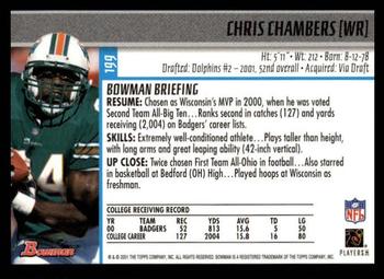 2001 Bowman #199 Chris Chambers Back