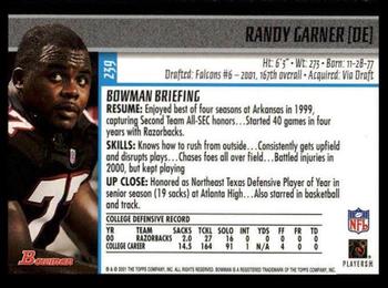 2001 Bowman #239 Randy Garner Back