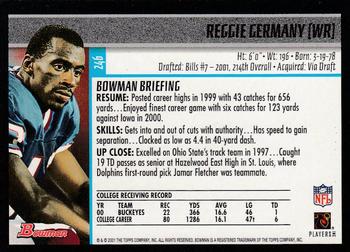 2001 Bowman #246 Reggie Germany Back