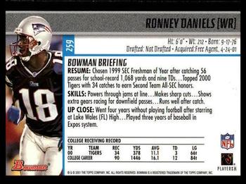 2001 Bowman #259 Ronney Daniels Back