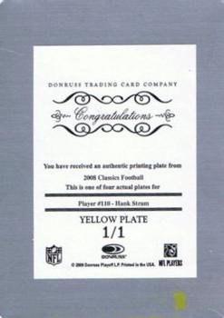 2008 Donruss Classics - Printing Plates Yellow #110 Hank Stram Back