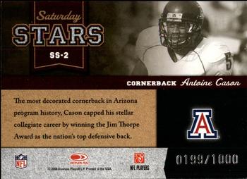 2008 Donruss Classics - Saturday Stars #SS-2 Antoine Cason Back