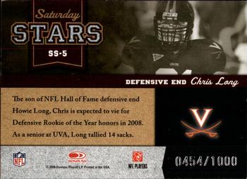 2008 Donruss Classics - Saturday Stars #SS-5 Chris Long Back