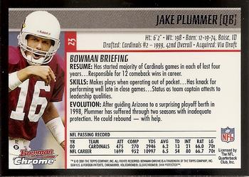 2001 Bowman Chrome #23 Jake Plummer Back