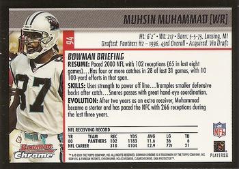 2001 Bowman Chrome #94 Muhsin Muhammad Back