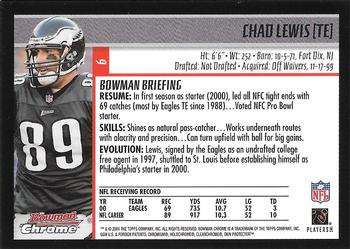 2001 Bowman Chrome #6 Chad Lewis Back