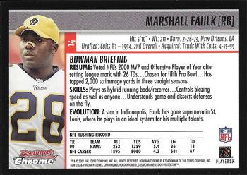 2001 Bowman Chrome #14 Marshall Faulk Back